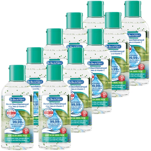 Dr. Beckmann Hand-Desinfektionsgel Aloe Vera & Vitamin E, 10 X 60ml 3 Dr. Beckmann Hand-Desinfektionsgel Aloe Vera & Vitamin E, 10 X 60ml