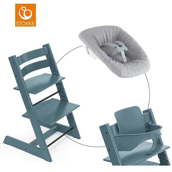 STOKKE® Mega Tripp Trapp® Set Hochstuhl Buche Fjord Blue Inkl. Newborn Set™ Grey Und Baby Set Fjord Blue 3 STOKKE® Mega Tripp Trapp® Set Hochstuhl Buche Fjord Blue Inkl. Newborn Set™ Grey Und Baby Set Fjord Blue